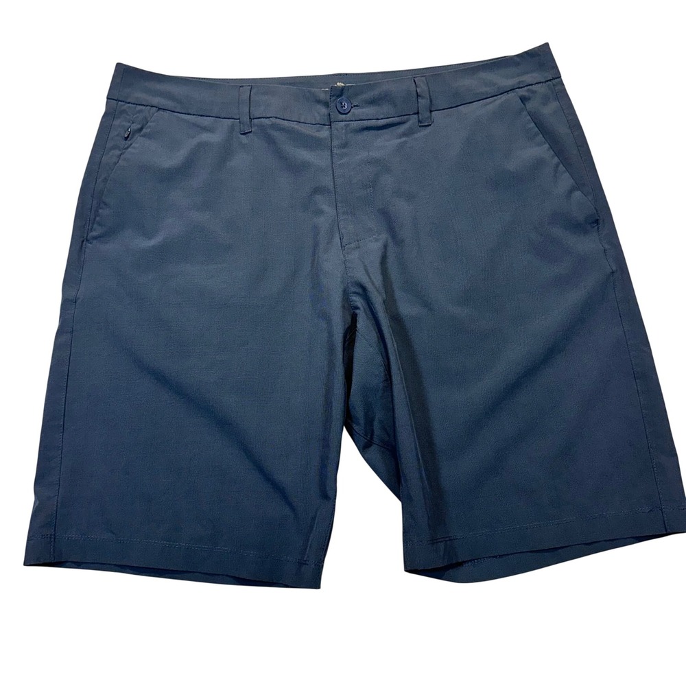 Hang Ten Mens Hybrid Shorts Gray Grid Pattern Performance Board Shorts Size 40‎